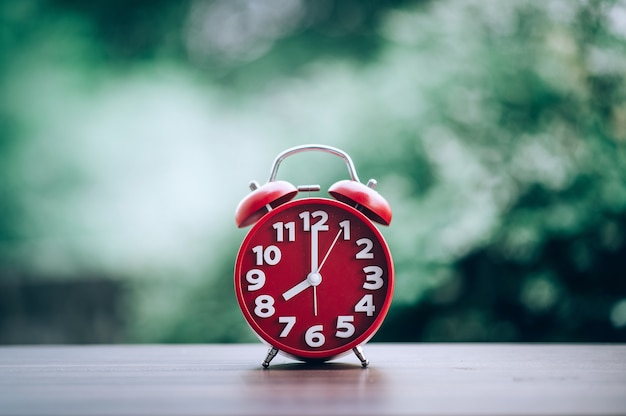 Clock placed on the table.