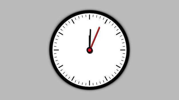 clock showing 1 oclock