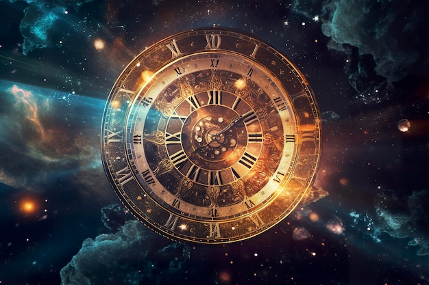 clock in space time concept Generative AI