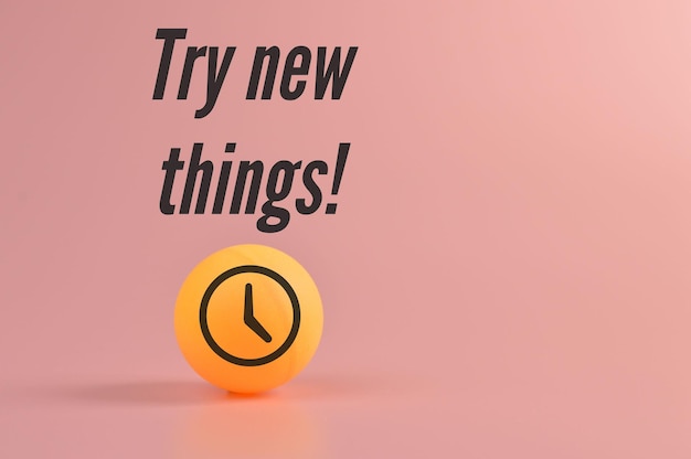 TRY NEW THINGS というフレーズが入った時計記号