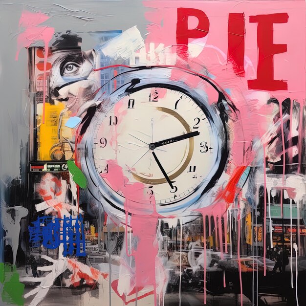 Photo a clock that has the word pie on it