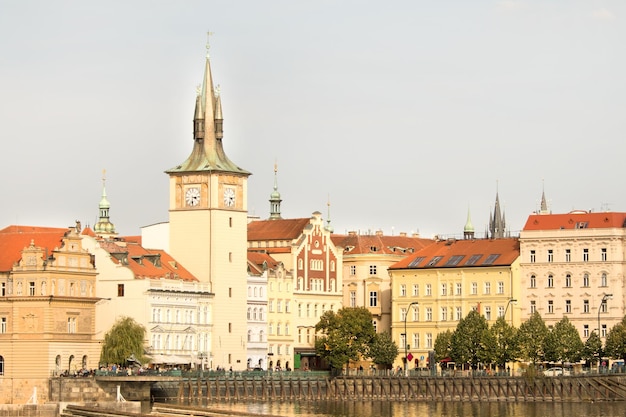 Clock tower in a beautiful old city