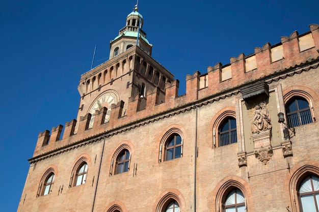 Clock Tower of City Hall, Bologna, Italy