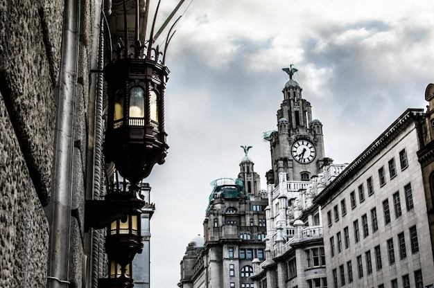 Clock tower in city