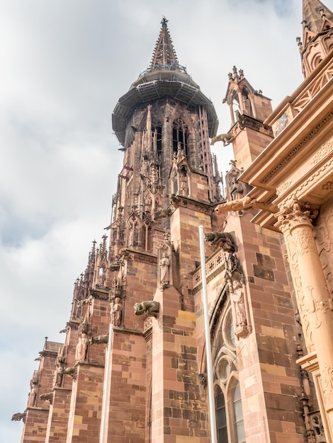 Clock tower of Freiburg minster cathedral