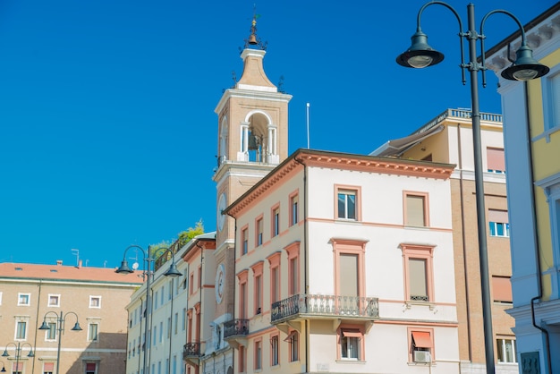 Clock tower on the piazza martiri in rimini