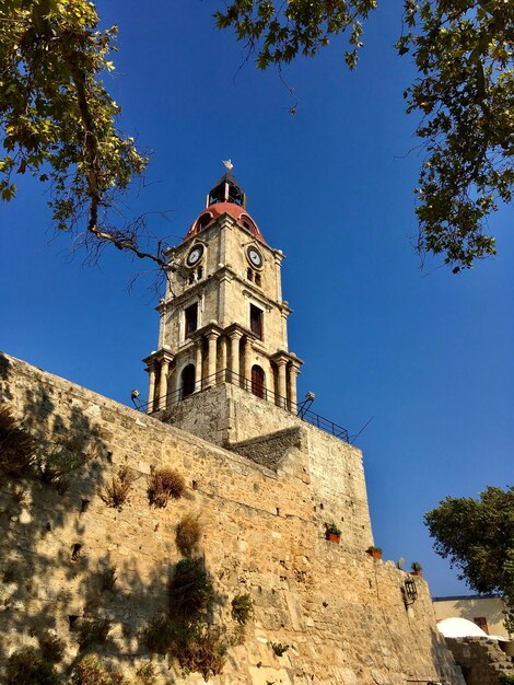 Photo clock tower rhodos old town