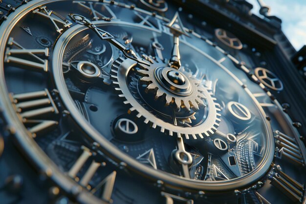 Clock tower with timetraveling gears and cogs octa