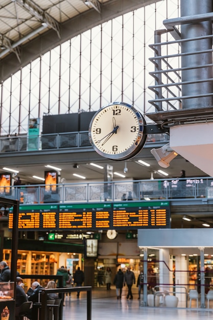 Clock in a train station