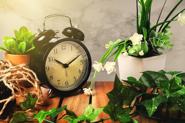 Photo clock vintage for decorate morning look like