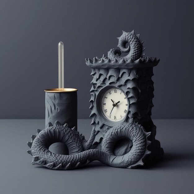 Clock with decorative candle