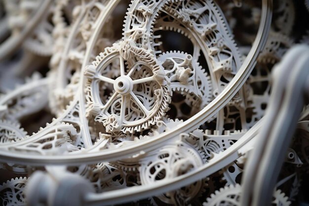 A clock with gears that are made by the company company.