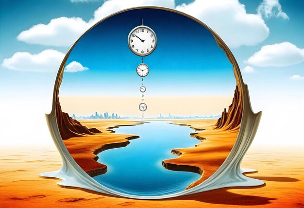 a clock with global warming effects concept