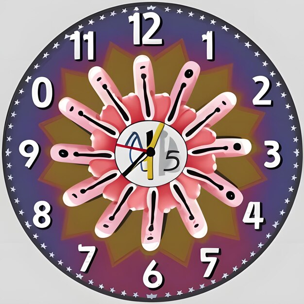 Photo a clock with hands of fingers and numbers of