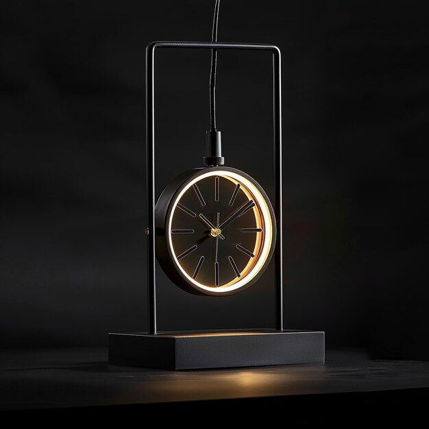 a clock with a light on it that says  the time is 1  00