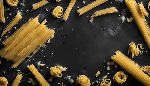 Photo a clock with pasta and a clock on it