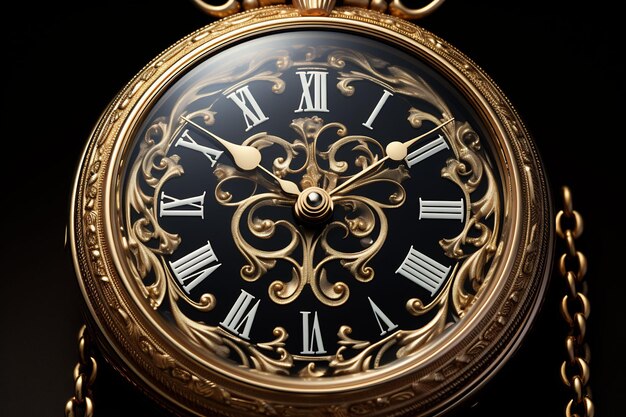 a clock with roman numerals on it