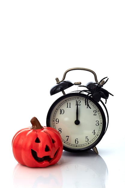 Clock with spider for Halloween celebration