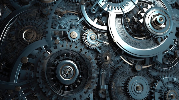 A clockwork pattern of gears and gears