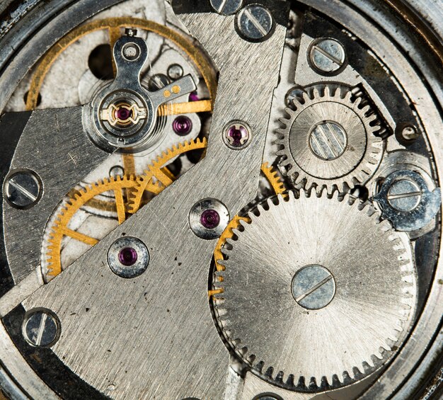 Photo clockwork vintage mechanical watch high resolution and detail