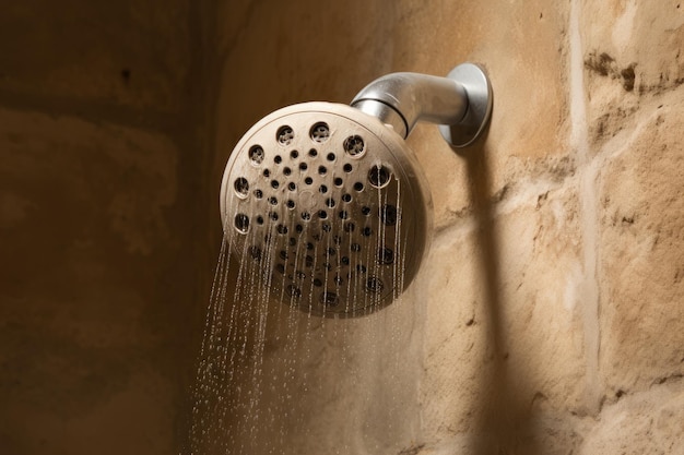 Clogged shower head from limestone buildup