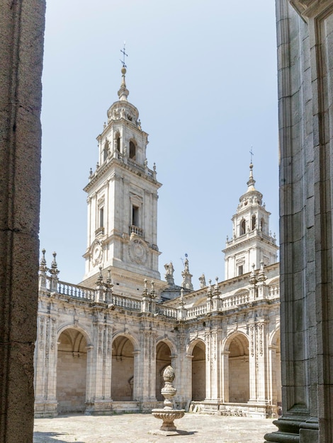 Cloister of the Cathedral of Lugo seen from one of its arcades