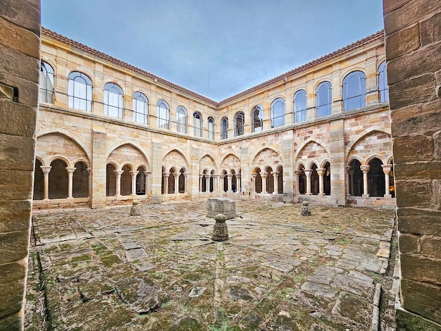 Cloister of the monastery of Santa Maria la Real in Aguilar de Campoo province of Palencia