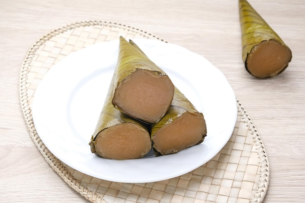 Clorot, Indonesian traditional cake made from rice flour with coconut milk