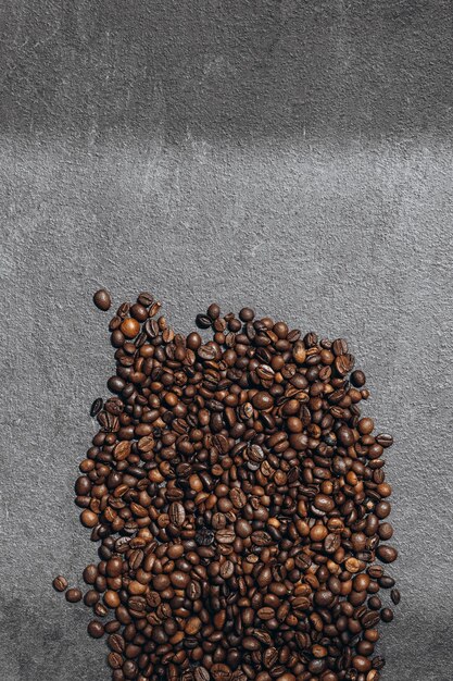 Close closeup of roasted coffee beans