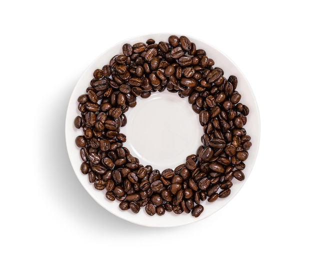 Close cup of coffee white background