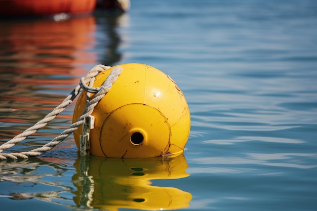 Close Examination of a Sunlit Yellow Buoy