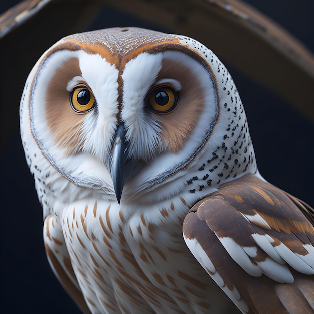 Close Portrait of a Common Barn Owl Tyto alba