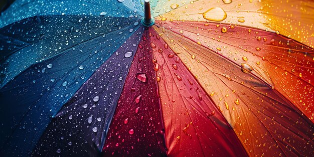 Close shot of colorful umbrella a background for text or product advertisement a beautiful top view backdrop Generative AI