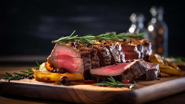 Close Shot of Fresh Juicy Grilled Meat Sliced