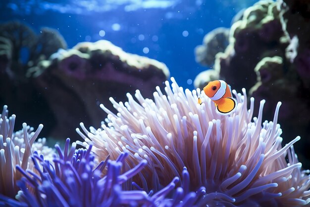 Close shot of a healthy bright clownfish