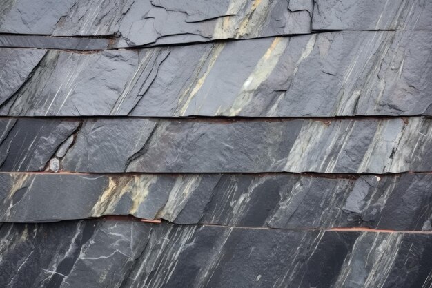 Photo close shot of raw slate displaying splits and layering