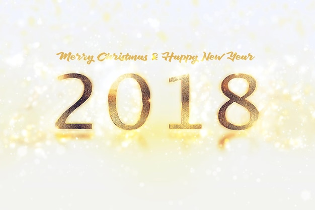 Ближайшее изображение числа 2018 года на белом фоне