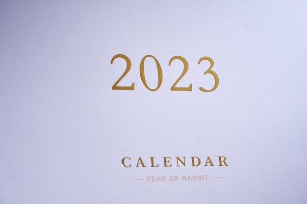 Close up of 2023 desk calendar