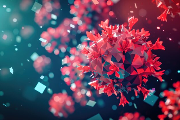 Close-up 3D abstract ontwerp van het nieuwe coronavirus