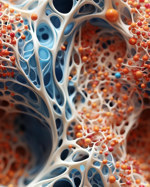 Photo a close up of a 3d printed structure of a human body generative ai