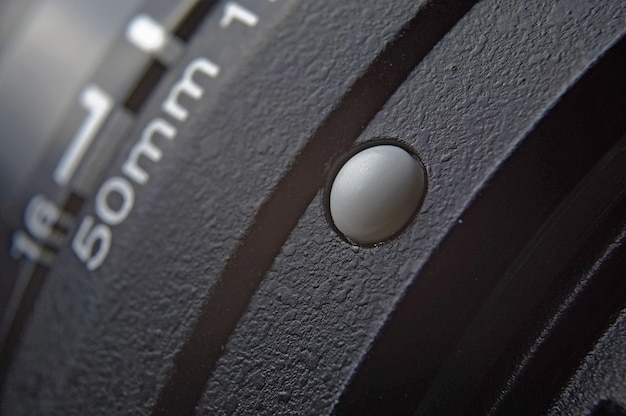 Photo close up of a 50 mm lens