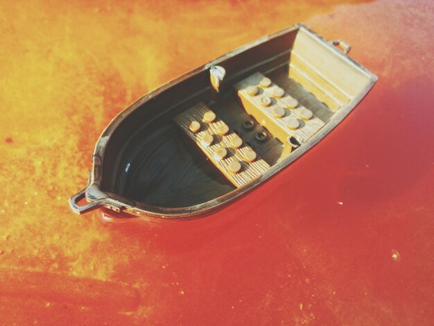 Photo close-up of abandoned boat