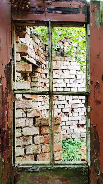 Close-up of abandoned window