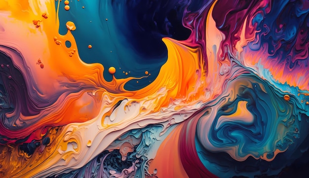 Close-up achtergrondafbeelding van inkt verf marmer kleurrijke afbeelding Hoge textuur olieverfschilderij abstract