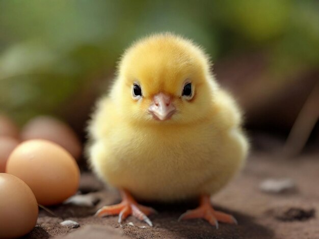 Close up on adorable baby chick