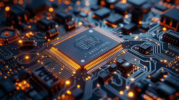Close-up afbeelding van een computerchip