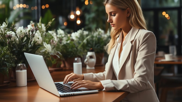 Close-up afbeelding vrouwelijke handen typen op laptop toetsenbord zakenvrouw tekst reactie op klant e-mail klant kopen online met behulp van webshop diensten Internet en moderne draadloze technologie gebruik concept