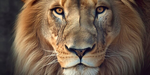 Premium Photo | Close up of an African lion Generative AI