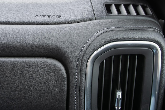 Close-up of air duct in car