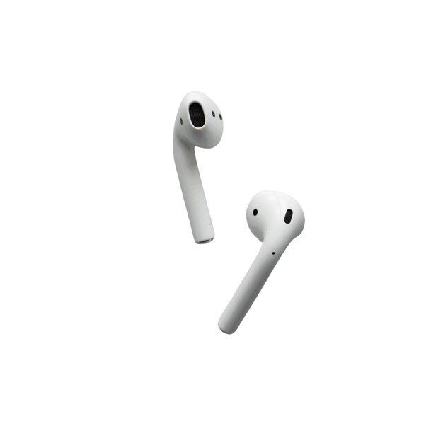 Photo close up airpods on the white top